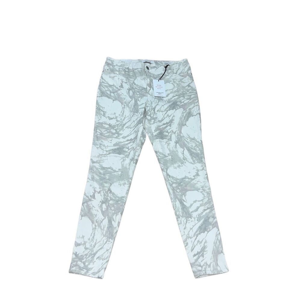 Skinny Girl Christina Marie Mid Rise Skinny Marble White Jeans NWT Size 14